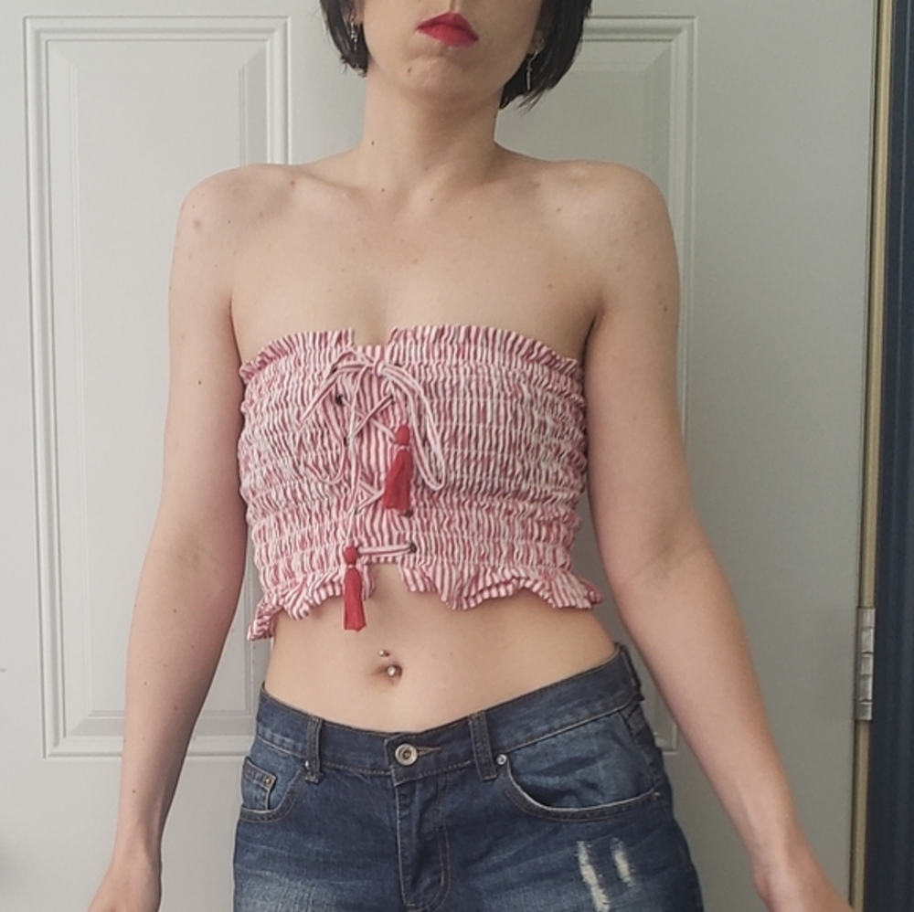 American Eagle Lace Up Crop Top